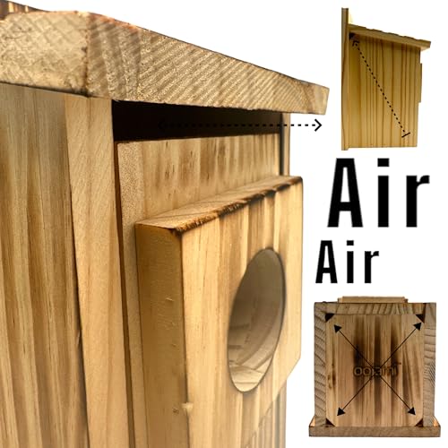 Bird Houses for Outside, Wooden Hanging Birdhouse with Easy Clean, Brown | Nesting Box for Small Wild Birds, Weather-Resistant Backyard Garden Decor, Decorative Outdoor Bird Nest by Oojami