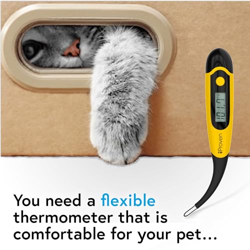 iProven Dog & Cat Thermometer for Fast and Accurate Fever Detection | Comfortable Flexible Tip, Waterproof Pet Thermometer, Quick Readings in 20 sec, Whelping and veterinary supply (5 Packs)