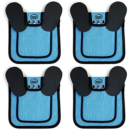 DOWN UNDER OUTDOORS 4 Pack Medium-Large Chicken Saddle, Hen Apron (Blue) | Adjustable Straps, Chicken Apron, Poultry Saver, Pet Supplies, Including Shoulder Cover, 14 oz Breathable Cotton Canvas - color: blue