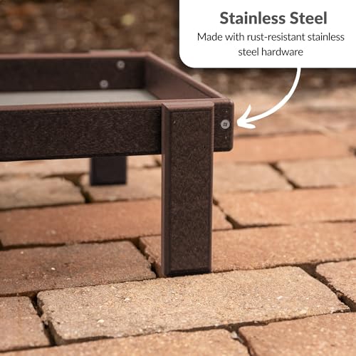 DutchCrafters Amish American Made Platform Bird Feeder, Free Standing Ground Bird Feeders for Outdoors, Feeder for Wild Birds, Squirrel, Gift for Birdwatchers (Milwaukee Brown with Reinforcement) - color: Milwaukee Brown with Reinforcement