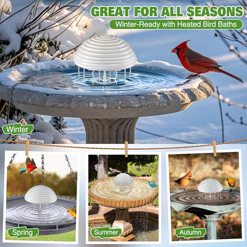 Hohean Water Agitator for Bird Bath, Battery Powered Birdbath Water Circulator & Bubbler, Waterproof and Quiet, Energy Saving Bird Bathtub Mixer for Patio, Garden, Pond Decoration