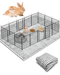 BNOSDM 79"" X 55"" Washable Bunny Cage Liners Large Rug for Rabbits Large Non Slip Pad for Bunnies Resuable Rabbit Liner for Chinchillas Cats Guinea Pigs Ferrets Dogs, Grey+black - size: 79" X 55"