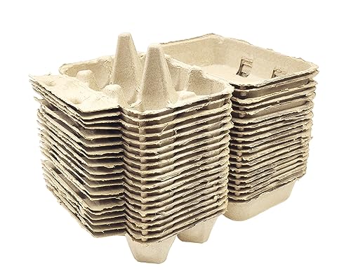 Azatemgo Half Dozen Egg Cartons 40 Pack Pulp Fiber - 6 Count Tray, Solid Reusable Eggs Containers