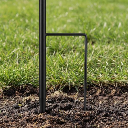 Matte Black 72" h Replacement Pole for Large Wind Spinner, Windmill Replacement Parts, Three-Part Composition, 22mm Thicker Tube, Easy Assembly for Large Metal Wind Spinner (2 Prongs Base) - color: Matte Black, style: 2 Prongs Base