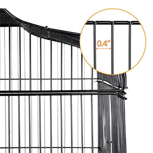 Topeakmart Open Play Top Bird Cage Parakeet Cage with Slide-Out Tray for Small Parrot Budgies Finches Canaries Lovebirds - color: Black