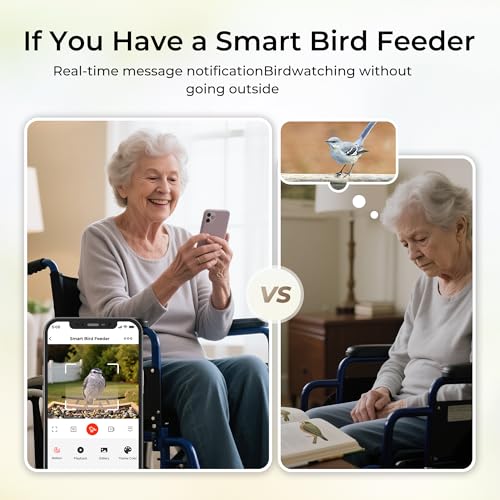 Bird Feeder with Camera Solar Powered, Upgraded 1.5L Smart Bird Feeder Camera for Bird Watching, Auto Capture & Instant Real-time Notifications, Ideal Gift for Bird Lovers