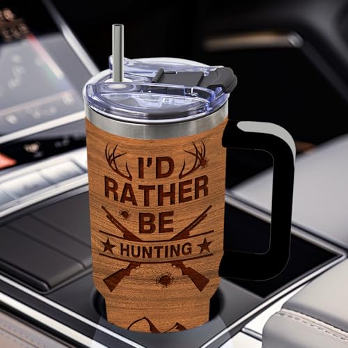 DUUV Hunting Tumbler 40oz, Insulated Hunting Gifts for Man Hunter | Deer Gift for Man Dad, Deer Cup, Hunting Deer Tumbler Leakproof, Fathers Day Ideal Gift, I'd Rather Be Hunting, 1 Pack - color: Hunting