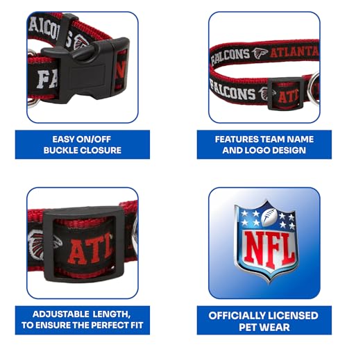 Pets First NFL Atlanta Falcons Licensed PET COLLAR, Large - Heavy-Duty, Strong, and Durable Dog Collar. Available in 31 Football Teams and 4 Sizes - color: Atlanta Falcons, size: Large
