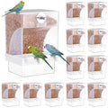 Glikceil 12 Pcs No Mess Bird Feeder Automatic Bird Parrot Feeder for Cage Bulk Parrot Seed Food Container Cage Accessories for Small Medium Parakeet Canary Cockatoo Cockatiel Finch