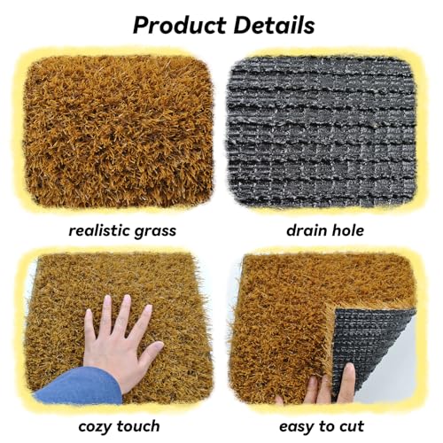 4 PCS Washable Chicken Nesting Pads,11.8x11.8 Artificial Grass Turf Reusable Chickens Nest Box Bedding Liners for Hen Coop Egg Duck Goose - color: Yellow