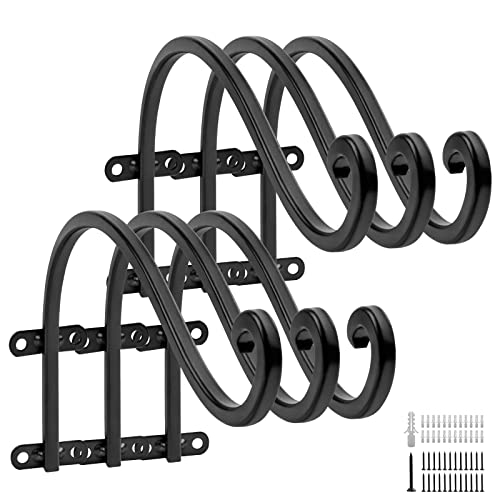 12 Inch Plant Hangers Outdoor,6 Pack Heavy Duty Plant Hanger Bracket | Hanging Basket for Plants Outdoor Brackets,80lbs Weight Capacity for Hanging Baskets,Bird Feeders,Lanterns and Wind Chimes - size: 12inch-6pcs