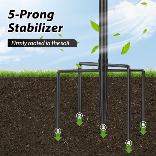Bird Feeder Pole,Shepherds Hooks for Outdoors Heavy Duty,195cm Tall Hummingbird Feeder Stand Squirrel Proof,Bird House Pole and Hangers Feeding Station for Garden Wilds,1 Pack - size: 195cm -1 Pack