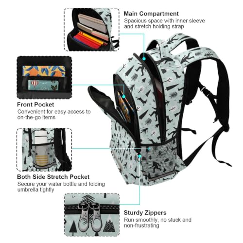 Kids Bigfoot Sasquatch Backpack for Boys Girls School Bags | Elementary Middle, Travel Daypack Lightweight Waterproof with Reflective Strip - color: Bigfoot Sasquatch