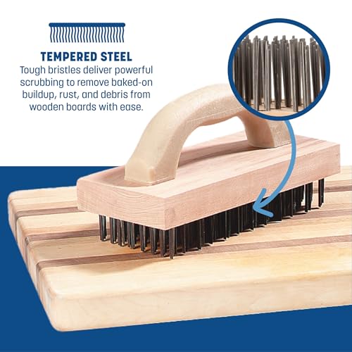 Carlisle FoodService Products 4067600 Ergonomic Steel Butcher Block Scratch Brush, 9-3/8” - size: 1 EA