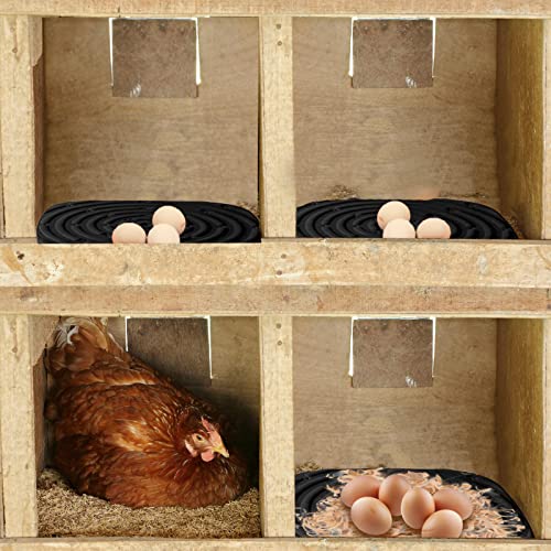 Skimzy Chicken Nesting Box Pads, 12 x 12 in Washable Reusable Nest Box Liners, 4-Pack, Breathable Drainage Design, Black