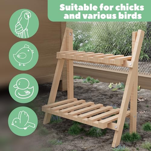 Chicken Perch,Strong Chicken Roosting Bars for Coop and Brooder,Foldable Chick Jungle Gym,Chicken Perch for Coop,Chicken Toys for Coop,Training Perch for Chick,Large Bird,Parrot