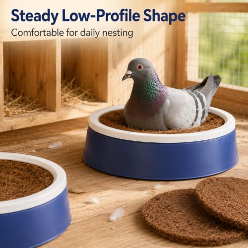 Toddmomy 2 Sets Pigeon Nest Egg Pad with Plastic Nest Pans Bird Accessory Kit for Doves Reusable Breathable Coir Mats 9.52 X 9.52 X 2.36 in for Cage Supplies