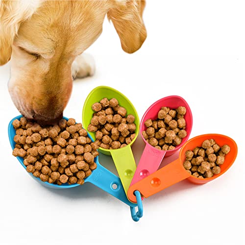 SunGrow Cat Food Measuring Cup Set, 4-Piece Pet Food Scoops for Dogs & Cats