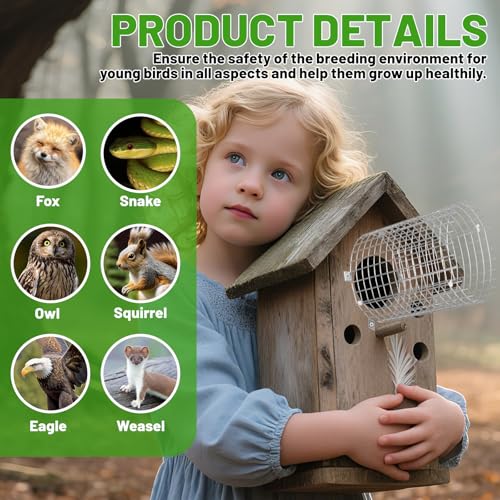 2Pcs Bluebird House Protector Guards, Stainless Steel Birdhouse Hole Entrance Protector for Birdhouse Entrance Protection By Keeping Out Predators and Their Babies Safe