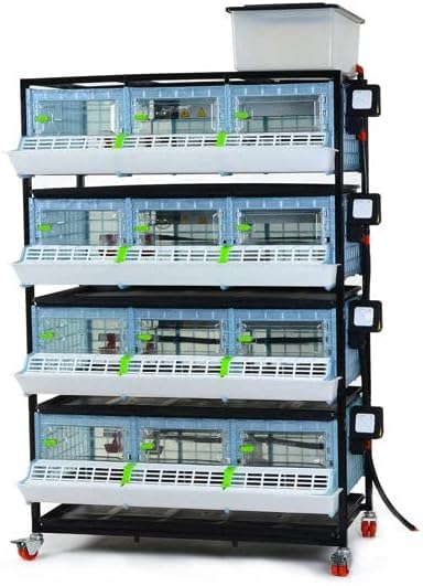 Hatching Time 9.5" Chick Brooders – Stackable or 2-Section Options with Automatic Heating, Modular Design, Easy to Clean, Ideal for Quail, Pheasant, and Baby Chicks (4 Layer) - style: 3 Section, 4 Layer