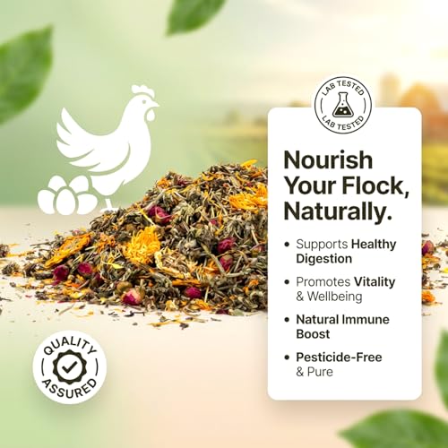 Sukh 10oz Chicken Nesting Herbs - Poultry Herb Blend and Hemp Bedding | Chicken Coop Accessories for Hens Ducks, Nesting Box Pads, Roosting Bars, Winter Coop Decor and Poultry Habitat Supplies