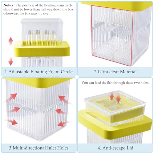 Floating Aquarium Breeding Box with Hatchery Box and Isolation Box | Acrylic Breeder Box with Divider for Guppy, Betta, Clownfish, Coral, Baby & Injured Fish