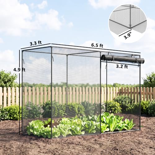 Outsunny 6' x 3' x 5' Crop Cage, Plant Protection Tent, Black | Zippered Doors, for Vegetable Garden Backyard Outdoor Use