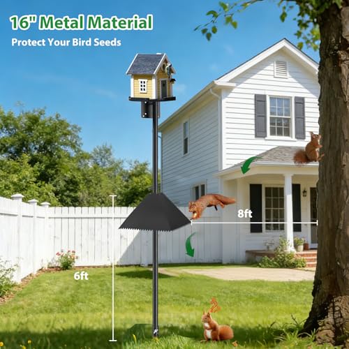 16 Inch Metal Squirrel Baffle for Bird Feeder Pole, Black, 2 Pack | Squirrel Proof Bird Feeders for Outdoors ,Hanging Feeders,0.6" - 1.38" Shepherd’s Hook,4x4 Wooden Posts and Tree Trunks - size: 2pcs