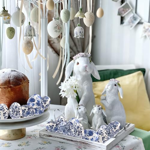 Handpainted Ceramic Eggs for Easter,The Choice, Easter, Halloween and Housewarming Decorative - Set of 6 Decorative Eggs（D） - size: D