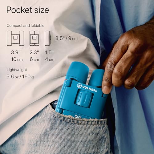 VULNESS Binoculars for Adults, Small Mini Travel Essentials, 8X21, Blue | Compact Binoculars for Camping, Cruise Ship, Hiking Gear, Bird Watching, Norwegian, Alaska, Costa Rica, Must Haves, Gifts - color: Blue