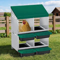 Garvee 4-Hole Rollaway Chicken Nesting Box for Hens –Chicken Nest Box with Removable Trays, Easy Egg Collection & Cleaning, Wall Mount or Freestanding, Sturdy Chicken Laying Boxes, Green - color: Green-4 Hole ＆ 2 Tire