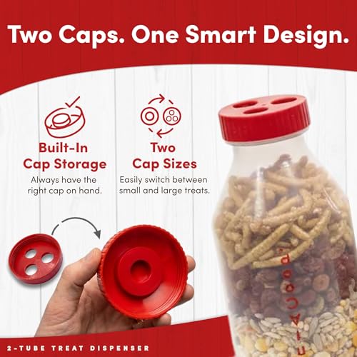 RentACoop Chicken Treat Dispenser - 2 Tube Enrichment Toy - size: Small Clear Tubes
