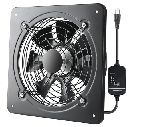 12 Inch 720 CFM Wall Window Mount Exhaust Fan, 1460 RPM Adjustable Speed Industrial Vent Fan