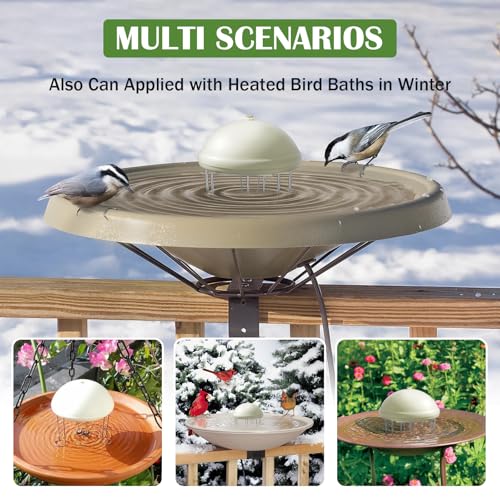 Buzzlett Upgraded Bird Bath Water Circulator, Water Agitator for Bird Bath | Battery Powered, Energy Saving Switch Design, Creates Continuous Ripples to Attract Birds