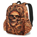 Gold Skull Kids Backpack School Backpack Teens Bookbag for Girls Boys Hiking Camping Travel Sports - color: Gold Skull