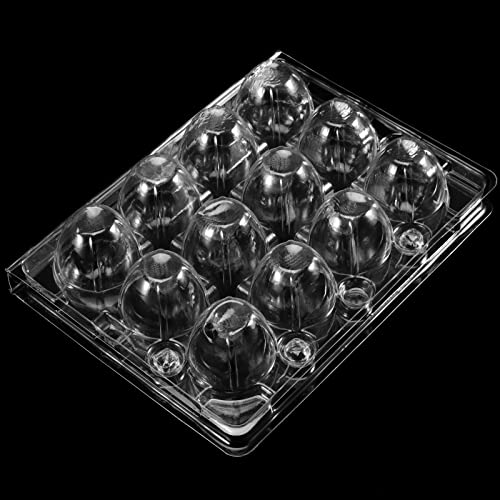 MANCHAP 150 Pack 12 Grids Plastic Quail Egg Carton Bulk, Clear Holders, Small Trays Stackable Storage Dispenser Case for Pigeon Eggs