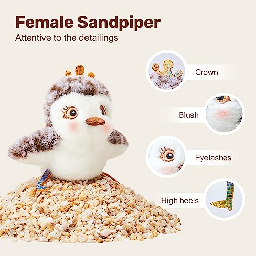Potaroma Cat Toys 2 Pcs Flapping Sandpiper Pair-Mate | Lifelike Birds Chirp, Chargeable Touch Activated Kitten Fun Interactive Kitty Exercise with Catnip for All Breeds - style: Piper Couple
