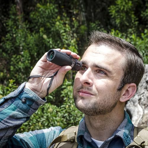 Barska Blackhawk Waterproof Monocular – Compact, Fogproof, Multi-Coated Optics, Slip-Resistant Grip for Birding, Hiking, Sports, Concerts & Outdoor Use - style: 10x25