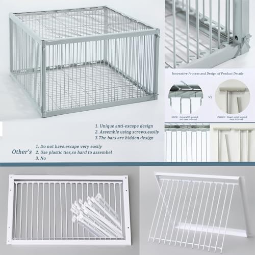 Chicken Trap with Escape-Proof Design, Birds Trap with One-Way Entry, Chicken, Duck, and Turkey Traps, Portable & Easy Assembly, Unharmful Made of High-Strength Iron with Anti-Rust Paint - size: 23.8"L x 23.8"W x 17.0"H