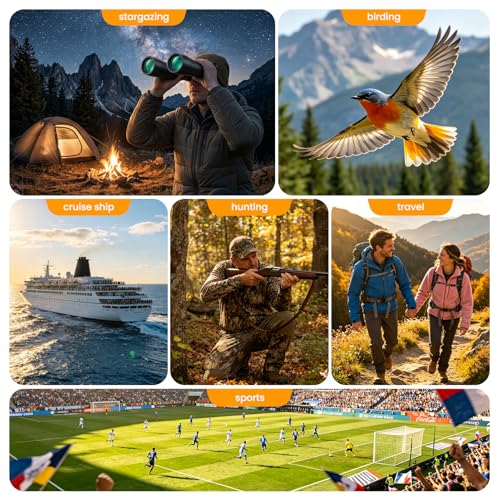 Aurosports 20x70 Binoculars for Adults with 70mm Large Objective Lens | High Powered, Enhanced Low-Light Performance, BAK4 Prism FMC HD Optics, Bird Watching, Cruise Ships, Hunting - size: 20x70