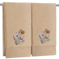 SmoothNovelty 2 Pcs Neutral Boho Floral Hand Towels for Bathroom 14x29 Inch | Embroidered Boho Flower Bathroom Hand Towels, 100% Cotton, Soft Absorbent, Spring Summer Khaki Bathroom Kitchen Decor - style: Neutral Boho Floral