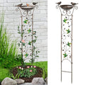 BAYN 43.5 Inch Metal Bird Bath Bowl with Garden Trellis Outdoor | Easy Install, Garden Birdbath and Plants Trellis 2 in 1, Decorative with Hummingbirds, Functional Decor for Yard Patio Lawn - style: Hummingbird