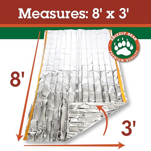 Emergency Thermal Tent -Reflective Mylar Survival Shelter-XL Size Waterproof Lightweight Tube Tent- Insulated Retains Heat & Fits 2 Adults in All Weather- Outdoors, Hiking, Bug Out Bag- 8 x 3 Feet - color: 2 Pack