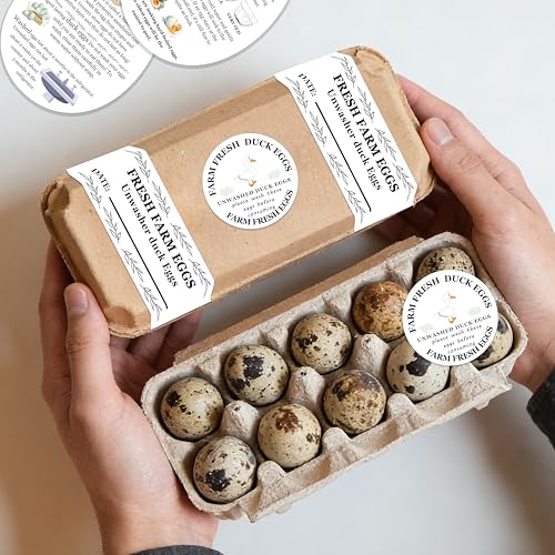 Fresh Farm Egg Packaging Set Unwashed Eggs Sticker Please Return Carton Label Double-Sided Handling Instruction Cards for Business Eggs Care (Duck Egg) - style: Duck egg