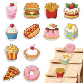 MAYJOYDIY 24Pcs 12 Styles Snack Beverage Acrylic Chip Clips Hot Dog Hamburger French Fries Bag Sealer Sealing Closures Cute Donut Popcorn Pizza Bag Clips for Food Storage Airtight Seal Grip - style: Snack Beverage