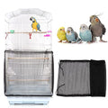 Daoeny Universal Bird Cage Cover, Adjustable Parrot Nylon Airy Soft Mesh Net, Seed Feather Catcher, Birdcage Cover Skirt Sheer Guard for Parakeet Macaw Round Square Cages (Black) - color: Black