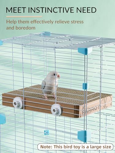 12.3 Inch Paper Bird Toys, Bird Platform, Parrot Toy, Help Birds Clean Beak, Release Stress, Reduce Boredom - Suitable for Budgie, Cockatiel, Lovebird, and Other Small to Medium-Sized Pet Birds - size: L
