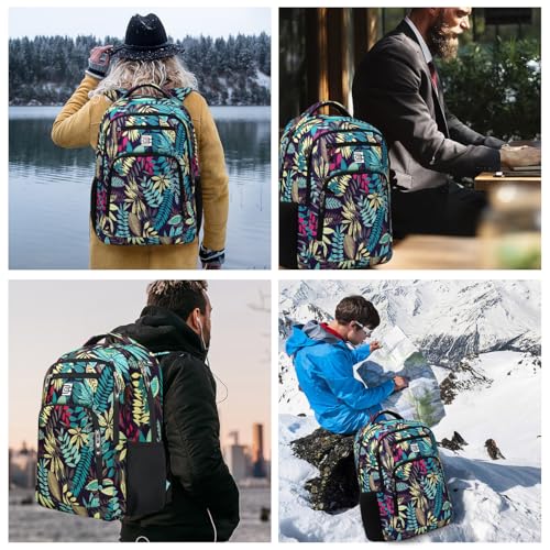 Laptop Backpack,Business Travel Anti Theft Slim College Backpack | Water Resistant Durable Computer Bag Gift for Women & Men Fits 15.6 Inch Laptop and Notebook - color: Leaf, size: 15.6 Inch, style: Laptop