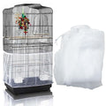 Bird Cage Seed Catcher, Large Bird Cage Cover, 75-118'' Universal Adjustable Birdcage Cover Skirt Soft Airy Nylon Mesh Net for Parakeet Macaw African Round Square Cage, White - color: White