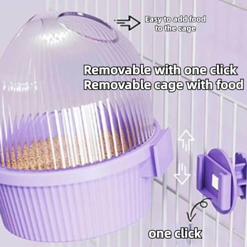 Bird Feeder for Cage – No Mess Feeder & Water Dispenser, Easy to Install and Clean, Semi-Enclosed Design Prevents Splashing (White) - color: White